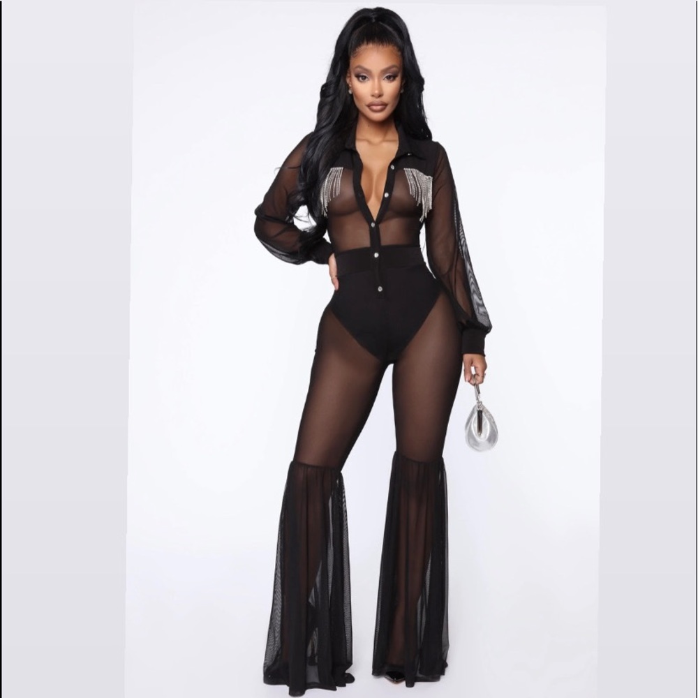 Rhinestone jump suit